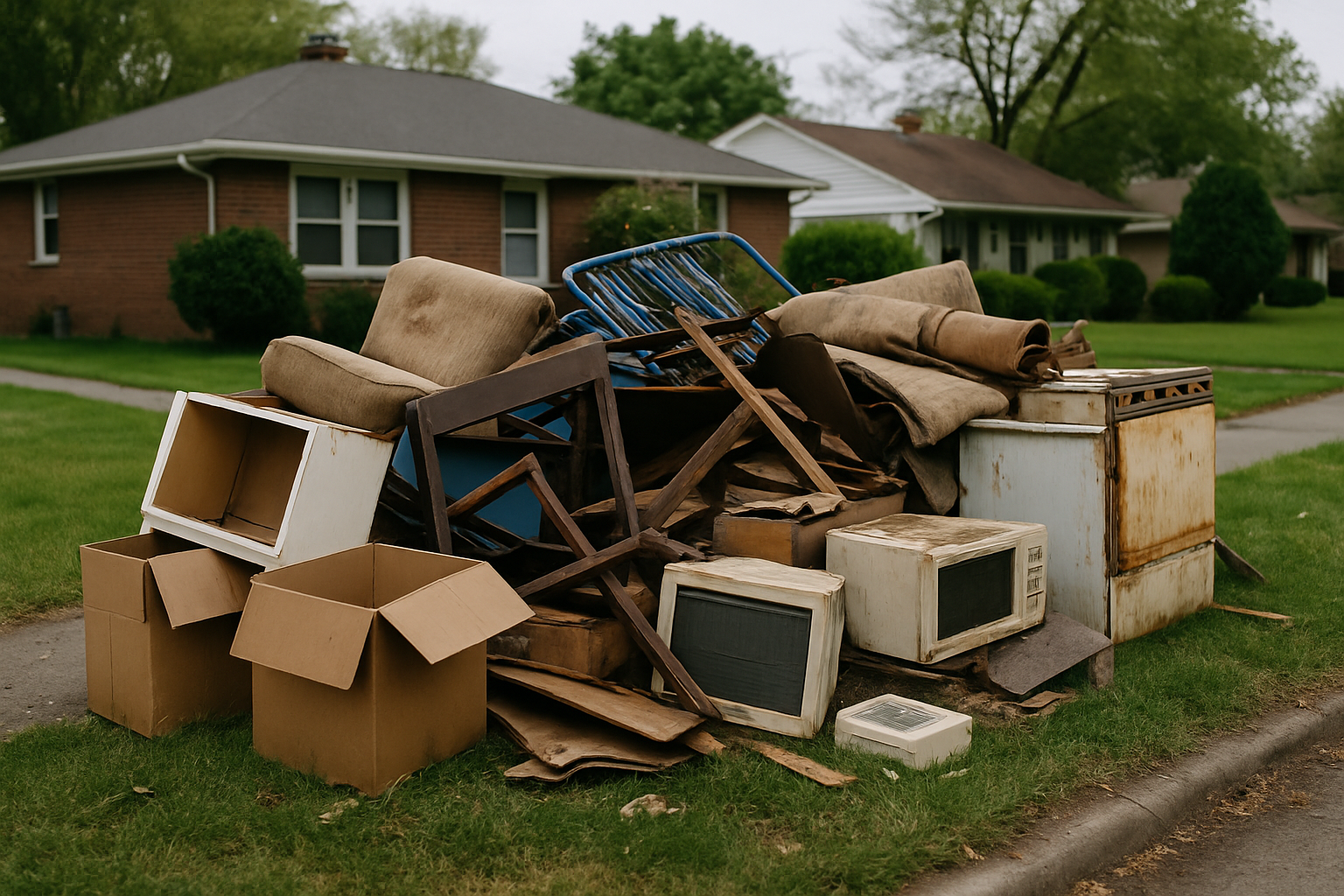 Junk removal truck loaded for a Las Vegas property